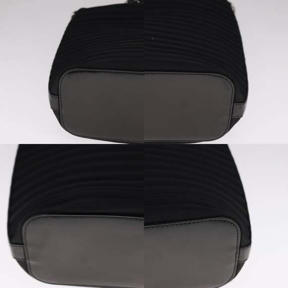 GUCCI Bamboo Handbag Nylon Black Silver 000 1998 000 1998